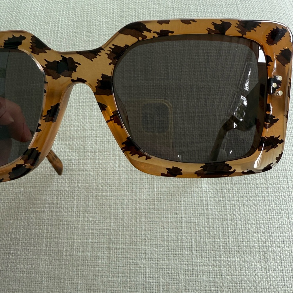 Leopard Print Square Sunglasses - image 4